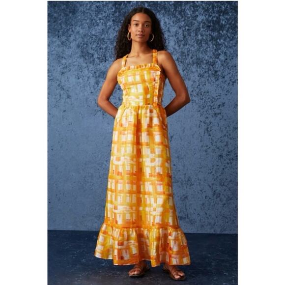 NWT Marie Oliver Prima Linen & Silk-Blend Maxi Dress Sz S - Picture 1 of 11